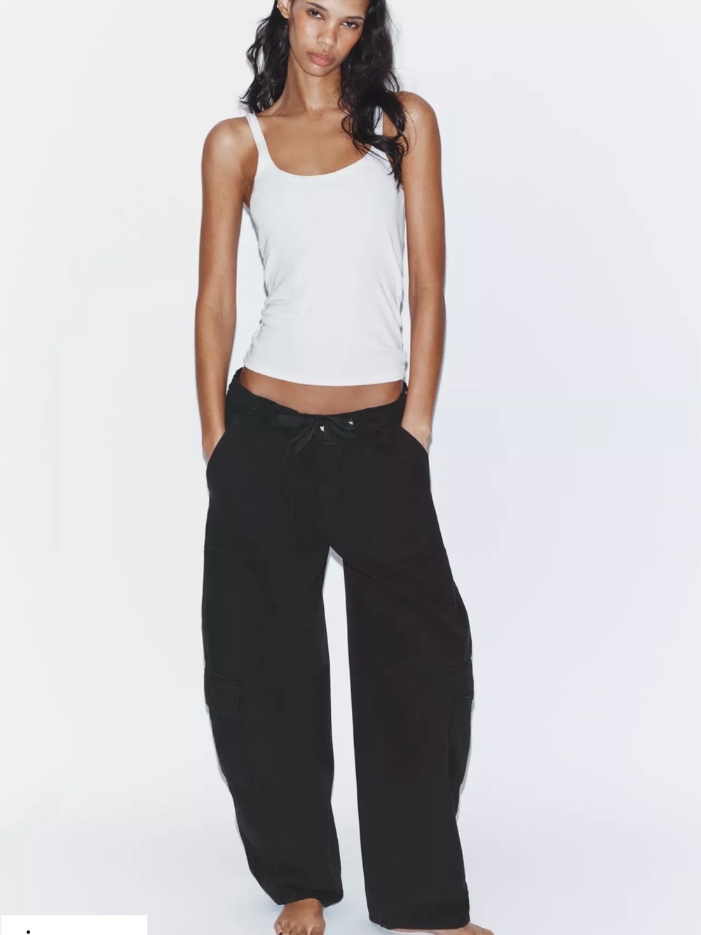 Zara Black Oversize Cargo Pants